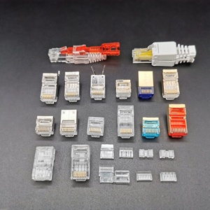 XL-202 kualitas tinggi Rj12 Cat3 4pin Rj11 6p4c untuk kabel telepon konektor pria transparan XLEP RJ45 standar tembaga 4 Pin