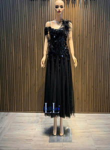 Vestido de Fiesta Elegante para Mujer, con Lentejuelas y Plumas, Estilo Asimétrico, Corte Ajustado, Transpirable y Cómodo, Estilo Urbano - Product Image 5