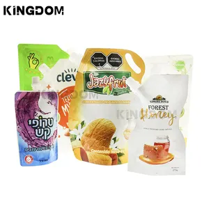 Custom Printed Drink Food Grade Plastic Liquid Spout Pouch For Mango Juice