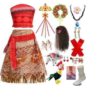 Set di gonna in <span class=keywords><strong>Costume</strong></span> da <span class=keywords><strong>principessa</strong></span> Moana <span class=keywords><strong>Costume</strong></span> Cosplay per bambine - Product Image 3
