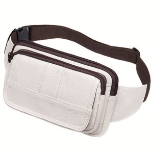 Riñonera Táctica de Cuero Genuino para Exteriores, para Hombre y Mujer, Bolsa de Cintura, Mochila de Viaje con Cierre - Product Image 4