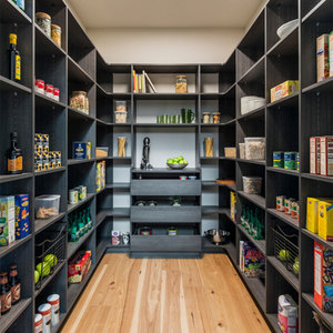 Welbom High-end Flat Custom Pantry Cabinet Food Stainless Steel Wooden Storage Kitchen Cabinets