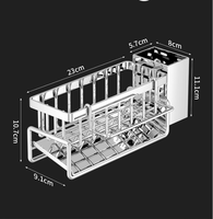 Étagère de rangement de cuisine, support de drainage pour tissus, sans perçage, étagère à épices pour la maison, pour robinet d'évier