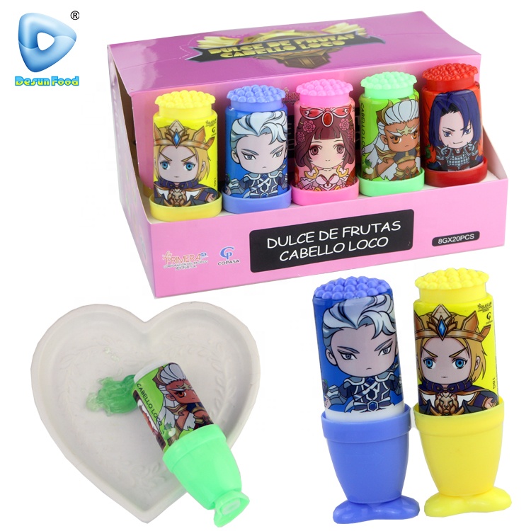 China Wholesale Crazy Hair Liquid Candy Fruit Jam Candy