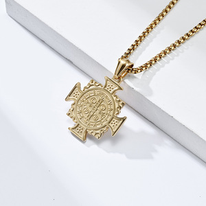 Collar con <span class=keywords><strong>Medalla</strong></span> y Cadena <span class=keywords><strong>de</strong></span> Acero Inoxidable con Dije <span class=keywords><strong>de</strong></span> Cruz <span class=keywords><strong>de</strong></span> <span class=keywords><strong>San</strong></span> <span class=keywords><strong>Benito</strong></span> - Product Image 3