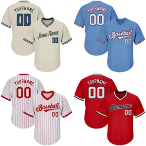 FQ CUSTOM Béisbol Cuello en V Tops On-Filed Digital Camo Softball Jersey EE. UU. <span class=keywords><strong>Bandera</strong></span> Camiseta deportiva Rayas clásicas Ropa de béisbol - Product Image 3