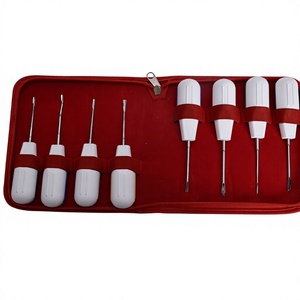 Kit de 12 outils chirurgicaux manuels pour implants dentaires, poignée ergonomique blanche, ensemble d'instruments de classe I - Product Image 4