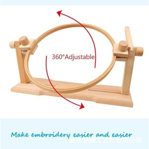 Wooden Cross Embroidery <b>Frame</b> Round Shape Solid Wood Desktop Embroidery Tool For Handicrafts - Product Image 4