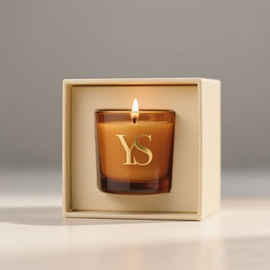 Color personalizado 200ml ámbar vacío vidrio vela tarro contenedor decoración del hogar linterna titulares - Product Image 3