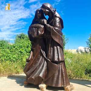 Sculpture <span class=keywords><strong>de</strong></span> la Sainte Famille en bronze RELONG, taille réelle, haute qualité, style religieux, pour décoration extérieure - Product Image 4