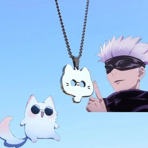 4 diseños Ryomen <span class=keywords><strong>Sukuna</strong></span> collar de Hip Hop para hombre <span class=keywords><strong>Cosplay</strong></span> Anime Cat Gojo Satoru collar con colgante de acero inoxidable - Product Image 5