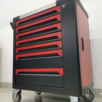 Chariot d'atelier mobile vide en acier laminé à froid et acier inoxydable avec panneau latéral perforé pour réparation mécanique