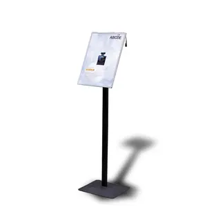 Custom Metal Restaurant Menu Stand Verlicht Led Vloer Display Houder Voor Reclame Gebruik