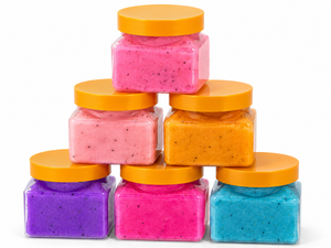 Ensembles uniformes de gommages corporels OEM pour femmes, pots de gommage corporel de luxe personnalisés, polissoirs corporels naturels aux fruits, exfoliants et éclaircissants - Product Image 4