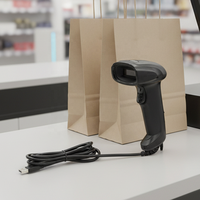 Escáner de Códigos de Barras 1D 2D, Lector de Códigos de Barras con Cable, Escaneo Omnidireccional para Logística de Supermercados