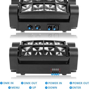 Mini 8*3W RGBW 4 in1 testa mobile LED Spider Light 40W faretti per DJ attrezzatura Disco Light con modalità di controllo DMX512 - Product Image 5