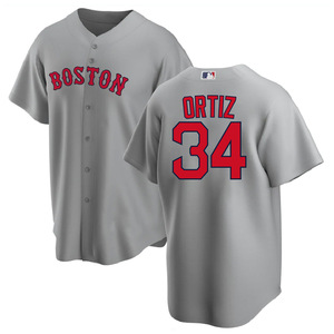 Maillot de <span class=keywords><strong>baseball</strong></span> brodé en coton des <span class=keywords><strong>Red</strong></span> <span class=keywords><strong>Sox</strong></span> de Boston MLB, numéro 34 David Ortiz, hauts de sport - Product Image 4