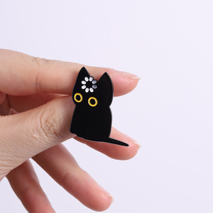 Spilla smaltata Black Cat Void Loading, spilla girevole a forma di cartone animato, distintivo da bavero, gioielli divertenti a forma di animale, vendita all'ingrosso - Product Image 4
