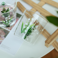 Bol en verre borosilicate 3D Lys de la Vallée, résistant à la chaleur, fait main, minimaliste, compatible lave-vaisselle et micro-ondes, idéal comme souvenir ou cadeau