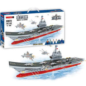 WOMA TOYS – ensemble de blocs de <span class=keywords><strong>construction</strong></span> pour adultes, bateau de guerre, <span class=keywords><strong>avion</strong></span> <span class=keywords><strong>porte</strong></span>-<span class=keywords><strong>avion</strong></span>, modèle réduit - Product Image 1