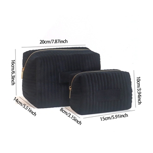 Borse cosmetiche da viaggio personalizzabili in velluto, borse da toilette con cerniera, semplici e alla moda, facili da trasportare <span class=keywords><strong>insieme</strong></span> - Product Image 4