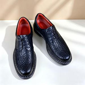 Scarpe Derby <span class=keywords><strong>Alte</strong></span> Stringate in Vera Pelle di Bovino Stile Brogue, Realizzate Artigianalmente su Lavorazione Norvegese con Punta Tonda e Costruzione Goodyear Welt - Product Image 1
