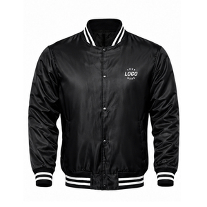 Chaqueta de Satén de Color Sólido de Invierno de Alta Calidad para Hombre, Hecha a Medida en Pakistán, Precio Bajo, Ropa Exterior Informal con Logotipo Frontal - Product Image 1