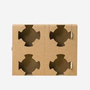 Коробка для пивных бутылок из гофрированного картона с индивидуальным логотипом, пригодная для вторичной переработки, для безопасной и удобной транспортировки - на 4 или 6 бутылок - Product Image 2