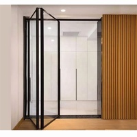 Portes en aluminium à jalousies, double vitrage trempé, type alliage d'aluminium, modernes, extérieures, pour hôtel, portes pliantes, isolation thermique, entrée