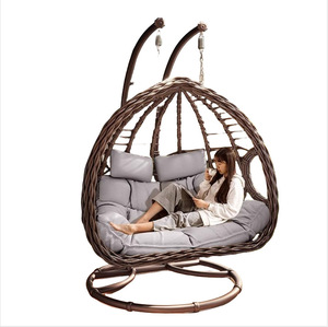 Chaise <span class=keywords><strong>à</strong></span> <span class=keywords><strong>bascule</strong></span> d'intérieur pour l'extérieur en rotin Chaise balançoire populaire <span class=keywords><strong>à</strong></span> double suspension pour nid d'oiseau Hamac avec filet pour la maison Balcon Cour - Product Image 1
