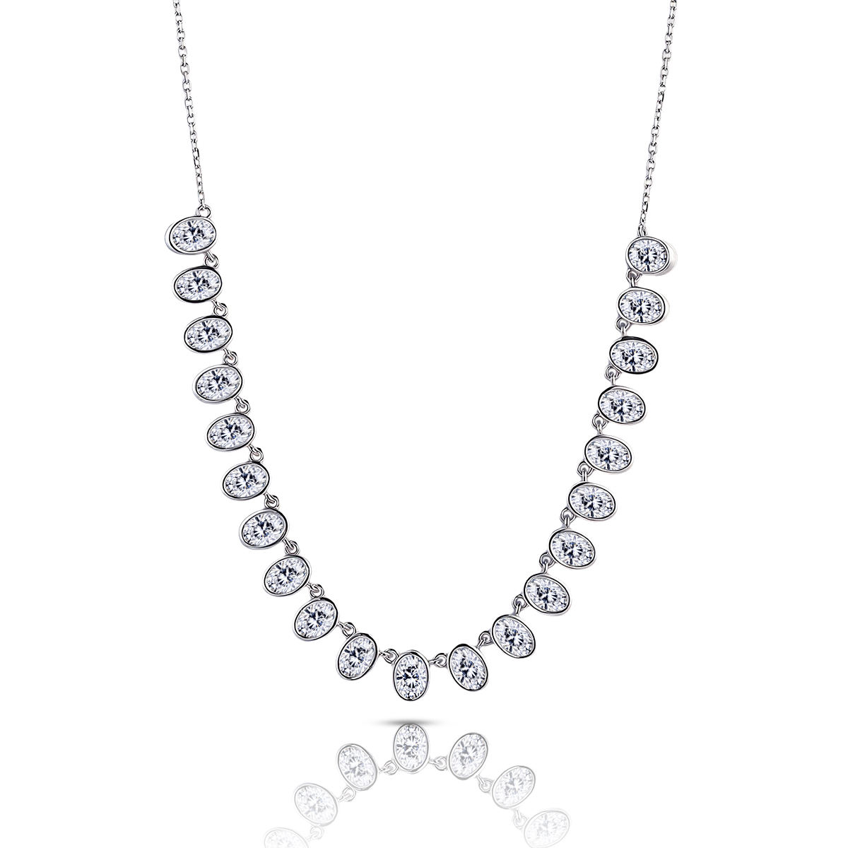 Collier en or 10 carats avec diamants de laboratoire