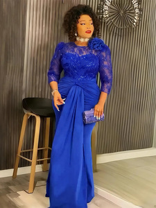<span class=keywords><strong>Robe</strong></span> en dentelle patchwork pour femmes africaines, <span class=keywords><strong>taille</strong></span> plus, style européen et américain, <span class=keywords><strong>robe</strong></span> de soirée à paillettes - Product Image 3