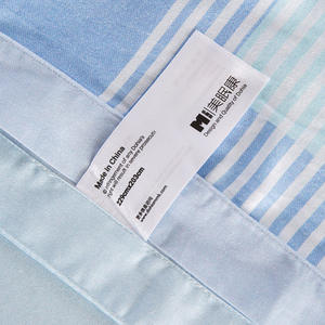 Ensemble de couette Duoxi 4 pièces pour lit de 1,5 m, motif rayé tout coton, écologique, housse de couette en coton pur, ensemble de draps - Product Image 3