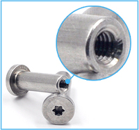 Boulons de connexion pour meubles à tête plate hexagonale en acier inoxydable et écrous à manchon M4 M6 M8 métriques SS304 SS316