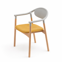 Chaise de loisirs moderne scandinave nordique avec dossier en PP, ensemble de meubles en bois pour la maison, pour restaurant et table de salle à manger d'hôtel