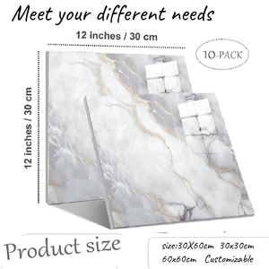 Panneau mural de salle de bain étanche | Autocollant mural de <span class=keywords><strong>douche</strong></span> effet marbre PVC facile à installer <span class=keywords><strong>carrelage</strong></span> ignifuge - Product Image 3