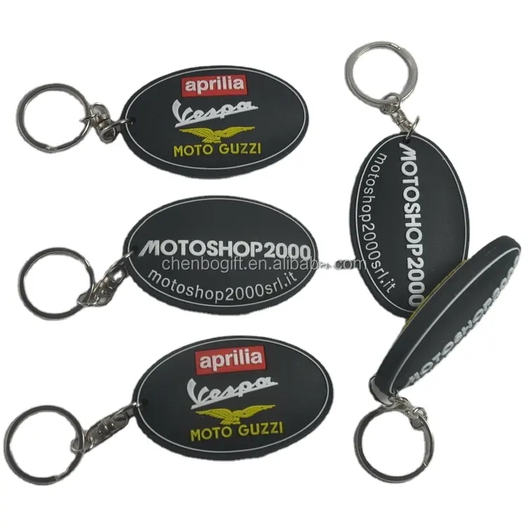 Customized Double Sides 3d Logo Rubber Key Chain Soft Pvc Plastic Key Ring 3d Embossed Keychain