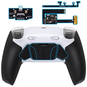 Rubberized White Black-Black Remappable Back Buttons RISE4 Plus MAX Back <b>Paddles</b> Kit <b>with</b> Click Trigger Stops for PS5 <b>Controller</b> - Product Image 2