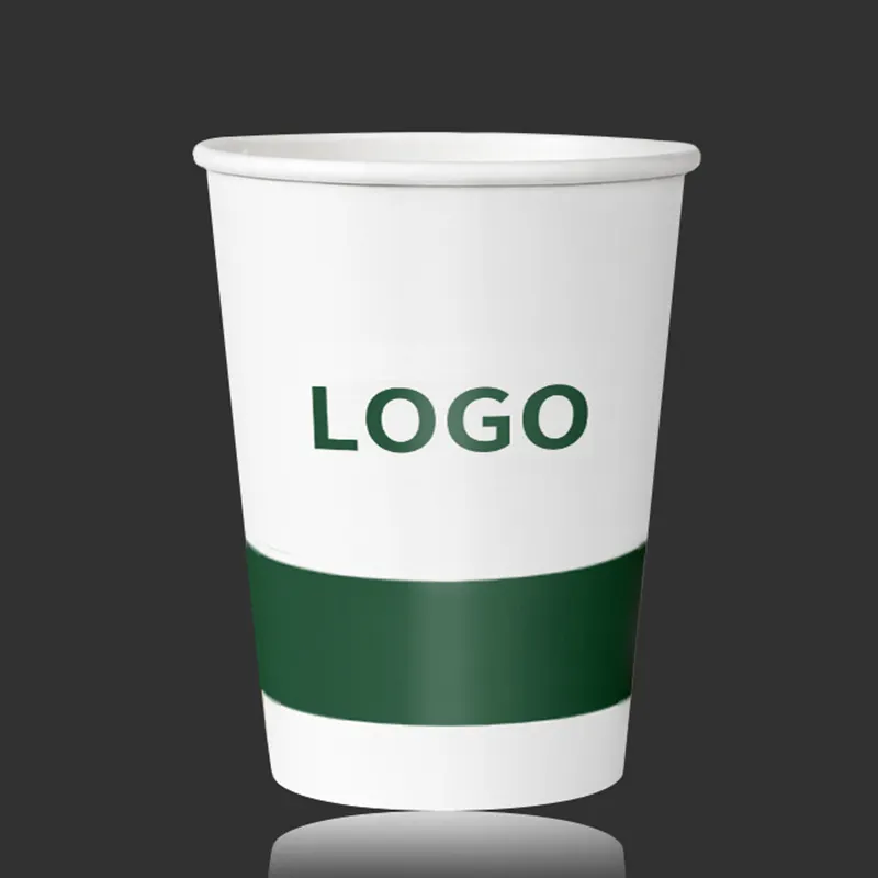 Custom logo eco biodegradable boiled water Beverage milk tea drinks coffee lid thickened disposable Hot kraft paper cups sleeves