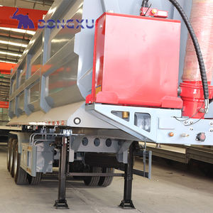 QUEST transport d'agrégats de charbon ou de gravier arrière hydraulique 45 mètre cube en forme de U 4 essieux remorques à benne basculante <span class=keywords><strong>semi</strong></span>-remorque - Product Image 4