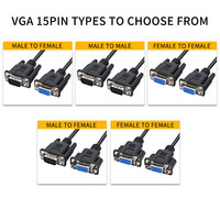 Câble bleu 15pin mâle vers femelle, adaptateur Vga 3 + 6, 0.5m 1m 1.5m 3m 5m, pour ordinateur, projecteur Hdtv, usine