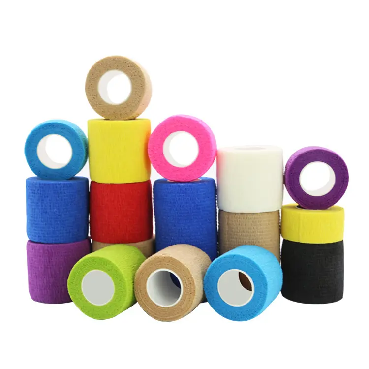 Low MOQ Medical Veterinary Bandage Manufacturer Eco-friendly Nonwoven Printing Customized Colorful cohesive bandage for pet