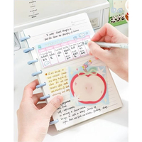 Cuaderno creativo A5 de hojas sueltas – Bloc de notas desmontable con botón de hongo, lindo cuaderno desmontable de doble cara con dibujos animados
