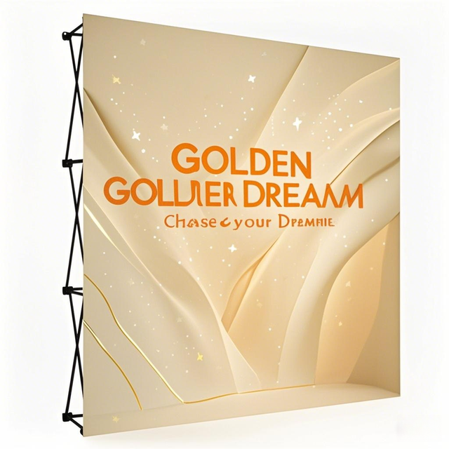 Trade Show Equipment Foldable Advertising Pop-Up Display Stand With Tension Fabric for Trade Show Display