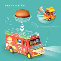 Camion de nourriture en alliage pour enfants, jouet de simulation : crème glacée, burger et bâtonnets glacés
