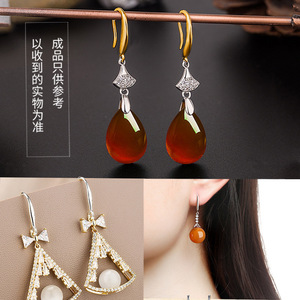 Ganchos de cobre para pendientes en forma de gota, chapados en oro y plata, para la fabricación de pendientes, componentes de joyería DIY, acabado 18K SX0222 - Product Image 3