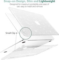 Coque rigide en plastique brillant à paillettes transparentes pour MacBook Air 13.6 pouces 2025 2022 A3113 A2681 A3240 M4