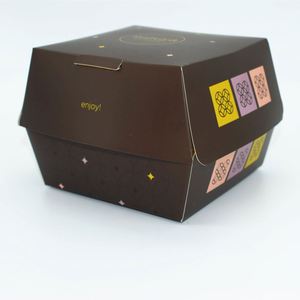 Özelleştirilmiş baskılı tek kullanımlık gıda sınıfı <span class=keywords><strong>Burger</strong></span> paketleme karton kutu kağıt kutusu Fast Food - Product Image 1