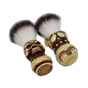 Logo personnalisé manche en bois incurvé visage balayage poussière brosse pur <span class=keywords><strong>blaireau</strong></span> léger 39g Salon usage domestique barbe <span class=keywords><strong>blaireau</strong></span> - Product Image 2