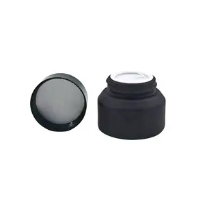 Vente en gros de pots de crème en verre noir avec logo personnalisé bocaux vides en verre avec couvercles
